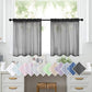 2-Piece Set Sheer Cafe Tier Curtains Rod Pocket Small Window Voile Curtains For Kitchen Bathroom, 76x60cm, 76x92cm, 132x46cm