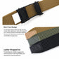 Men's automatic buckle belt with leather-wrapped end, tan and black strap