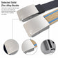 Men's nylon belt with zinc alloy buckle, dark webbing with khaki strap and blue stripe