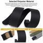 Black polyester web belt strap with textured weave and flexible fit
