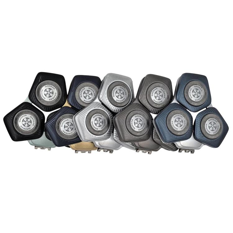 Rotary shaver replacement heads lineup with multiple dual-foil cutters