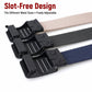 Nylon automatic buckle belt showing black buckles on multiple color straps