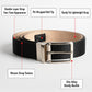 Two-tone nylon belt with zinc alloy pin buckle, black strap with silver buckle