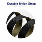 Durable nylon belt strap with two-tone weave, black with olive underside