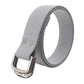 Unisex elastic nylon web belt in light gray with alloy buckle and double-stitched edge