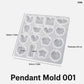16-Cavity Resin Jewelry Mold Silicone Multi-Shape Earring Stud and Pendant Casting Mold with Holes