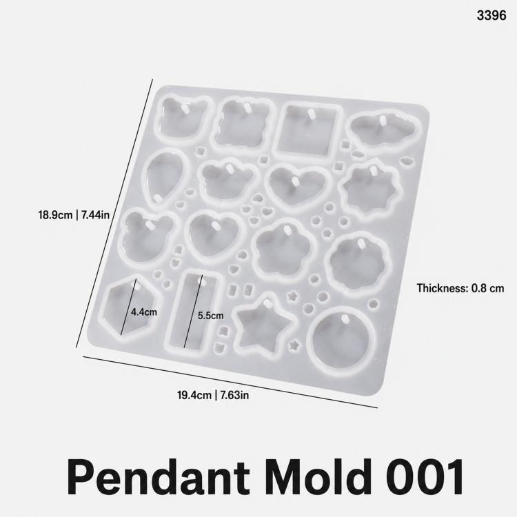 16-Cavity Resin Jewelry Mold Silicone Multi-Shape Earring Stud and Pendant Casting Mold with Holes