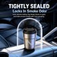 Car Ashtray With Lid & LED Light Metal Fireproof Cigarette Disposal Can For Vehicle