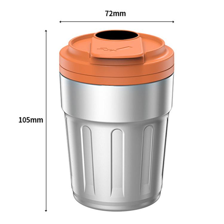 Car Ashtray With Lid & LED Light Metal Fireproof Cigarette Disposal Can For Vehicle