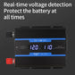 Black inverter with LED voltmeter display and DC input terminals