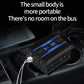 Compact black inverter with LED display and connected power cables