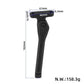 Black kickstand bracket dimensions view, metal foot support with mounting hole
