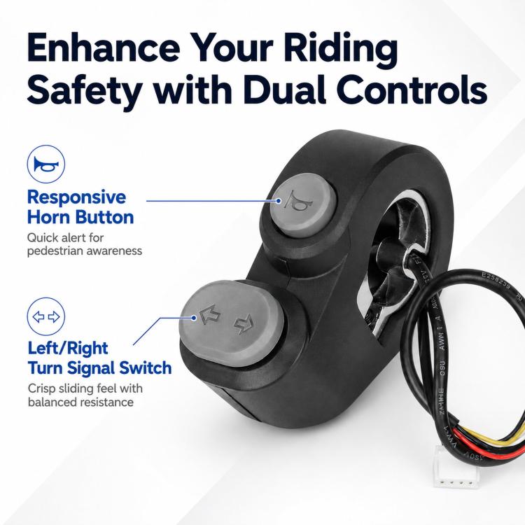 Horn and turn-signal switch assembly with left and right arrow buttons