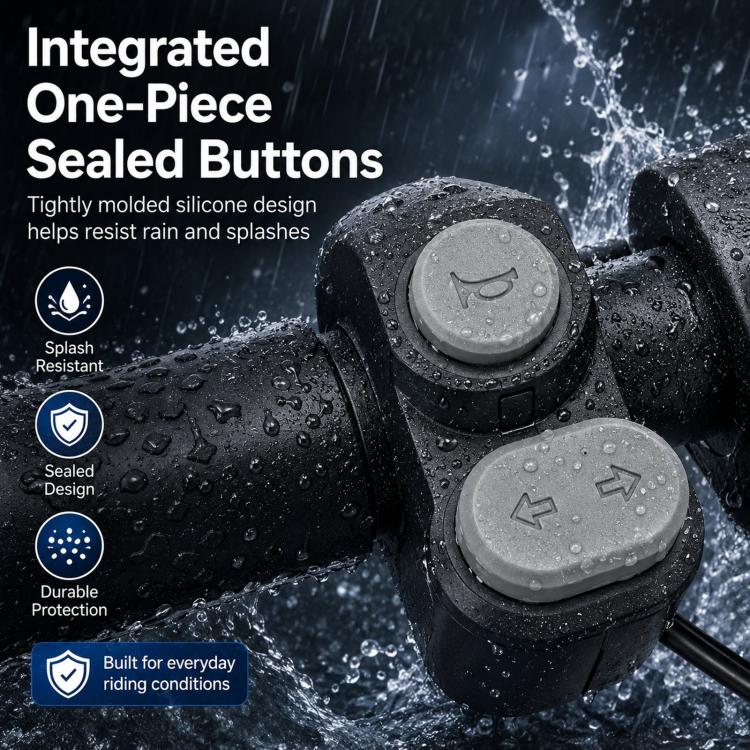 Horn and turn-signal switch with sealed, one-piece silicone buttons