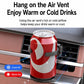 Car air vent cup holder bracket holding a drink can, dark gray