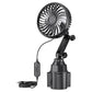 SHUNWEI 12V/24V Car Cup Holder Fan With USB Single Head, SD-2701
