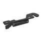 Black scooter swing arm bracket bar with circular mounting hole and tab.
