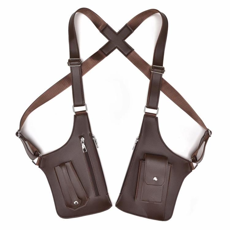 WEIXIER PU Leather Underarm Crossbody Bag Workwear Adjustable Backpack/Chest Bag