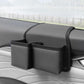 Car window storage organizer with two side compartments, dark gray/black