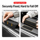 Car window storage organizer with hook-and-loop fastening, black two-compartment