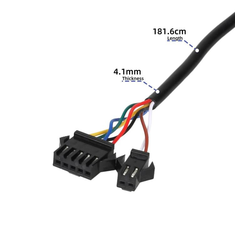 Electric scooter connector leads with multicolor wires and black plug housings