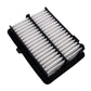 Air filter panel with pleated white media and black outer frame