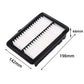 Air filter panel 142x198x44mm with pleated white media in black frame