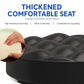 Low rolling stool with wheels featuring thick cushioned black seat padding and texture