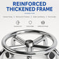Low rolling stool with wheels, reinforced chrome frame with swivel caster support