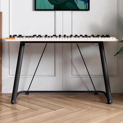 Black U-shaped metal electronic piano stand with four splayed legs