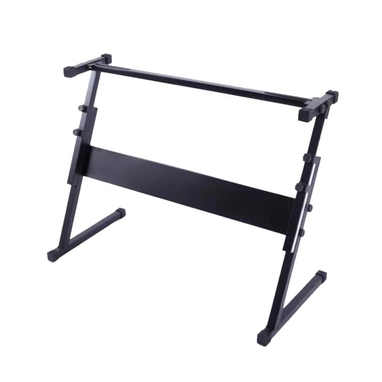 Universal black keyboard stand with adjustable top and angled support legs