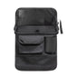 Black foldable seat back storage organizer bag with front flap and side pocket