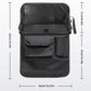 Black foldable car seat back storage organizer bag with multiple front pockets