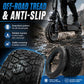 All-terrain scooter tire with deep block tread and inner tube