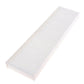 Cabin air filter for Audi A6, angled view of pleated white filter media