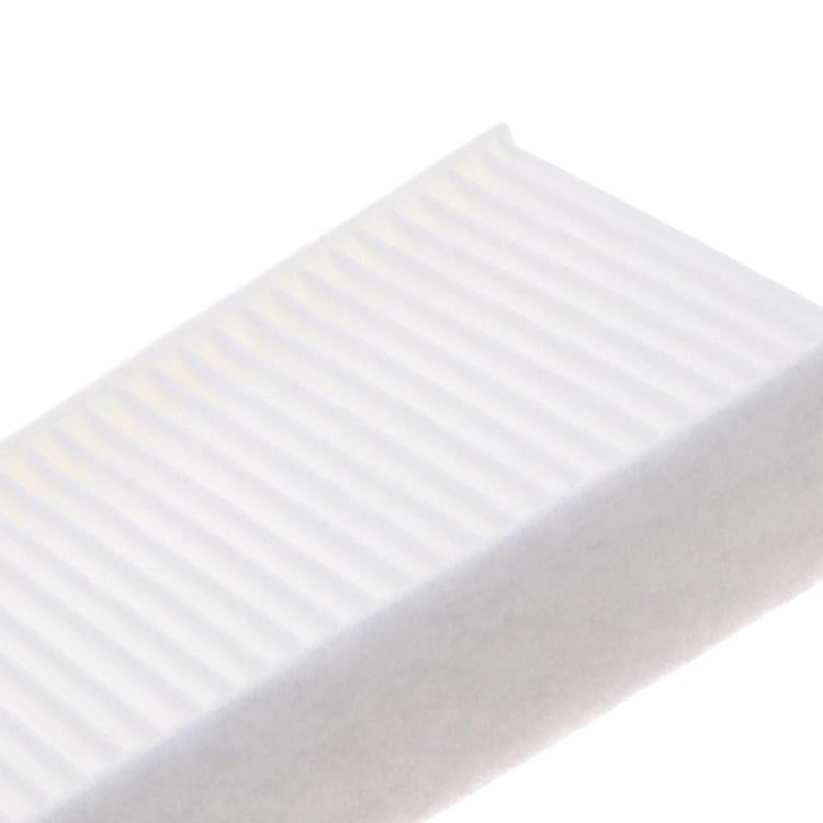 Cabin air filter, close-up of white pleated filter folds