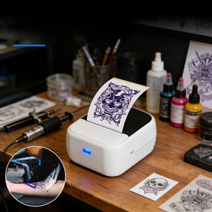 HZTZ C50 Portable Label Printer & Mini Tattoo Stencil Machine 2 Inch Inkless Thermal Label Maker