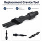 Replacement flat suction crevice tool with attached brush, black quick-connect nozzle