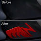 Fuel tank decorative stickers set with red carbon-fiber pattern on motorcycle fuel tank.