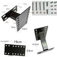 Black metal spare tire carrier bracket kit with base plate, hooks, and hardware