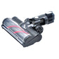 Motorized floor brush head with transparent roller housing and rear dual wheels