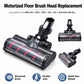 Motorized floor brush head replacement with transparent roller and mounting connector