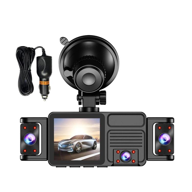 Vehicle dash cam kit with front dome camera and two accessory cameras