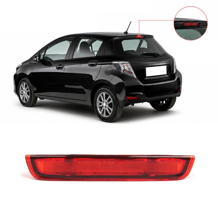 Rear high-mounted brake light with red lens, shown on a hatchback vehicle