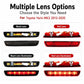 Rear high-mounted brake light lens options: black and red variants