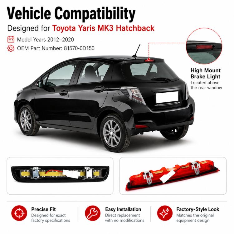 Rear high-mounted brake light designed for rear window installation