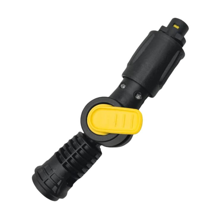 Pressure washer regulator valve, black connector with yellow oval button