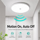 Round white flush-mount LED ceiling light with infrared motion detection