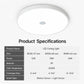 LED ceiling light specifications: 12W/18W/24W, 6500K cool white, motion sensor