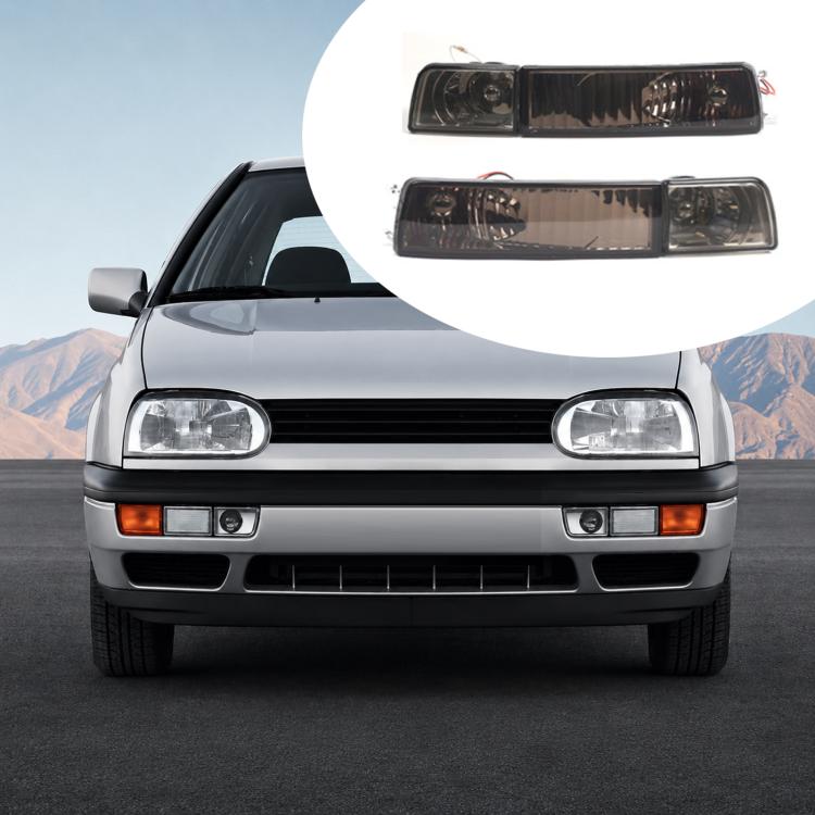 Front bumper fog light kit with smoked gray lenses for VW Golf/Jetta